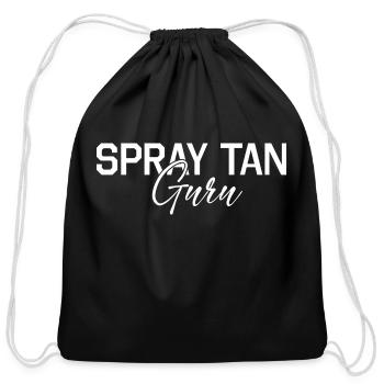 Spray Tan Guru yellow - Cotton Drawstring Bag - black - Front