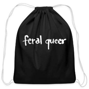 Feral Queer - Cotton Drawstring Bag - black - Front