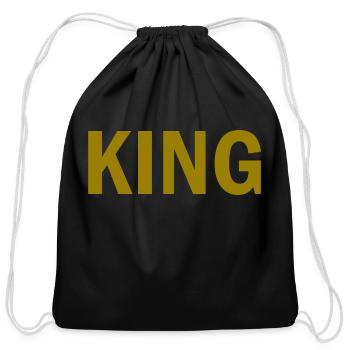 King - Cotton Drawstring Bag - black - Front