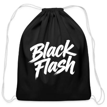 Black flash - Cotton Drawstring Bag - black - Front