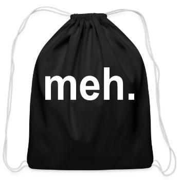 meh FUNNY GEEK COOL Game Nerd - Cotton Drawstring Bag - black - Front