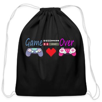 Game over Beautiful - Cotton Drawstring Bag - black - Front