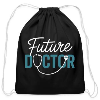 Future Doctor Stethoscope - Cotton Drawstring Bag - black - Front