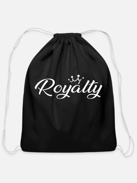 royalty family - Cotton Drawstring Bag - black