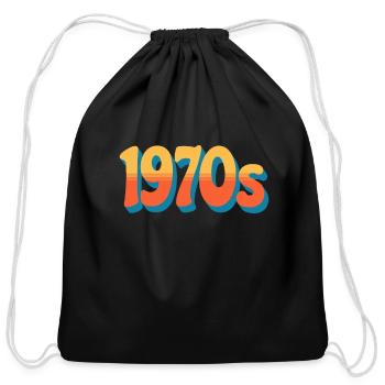1970s - Cotton Drawstring Bag - black - Front
