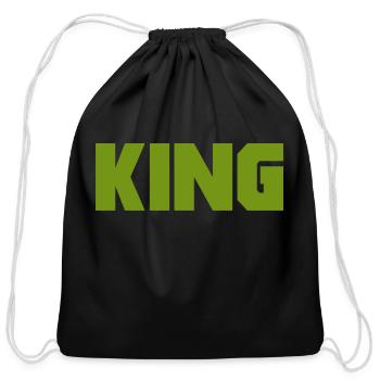 king - Cotton Drawstring Bag - black - Front