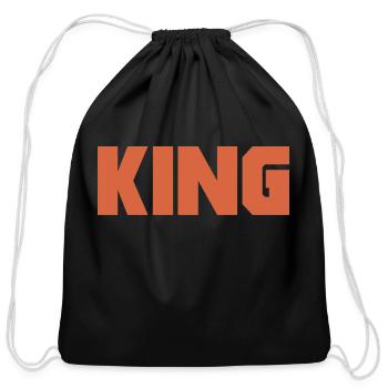 king - Cotton Drawstring Bag - black - Front