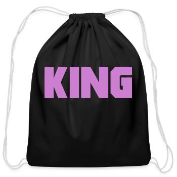 King - Cotton Drawstring Bag - black - Front