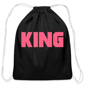 king - Cotton Drawstring Bag - black - Front