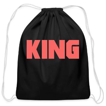 King - Cotton Drawstring Bag - black - Front