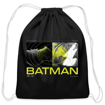 The Flash And Batman Future And Past - Cotton Drawstring Bag - black - Front