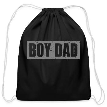 Boy Dad - Cotton Drawstring Bag - black - Front