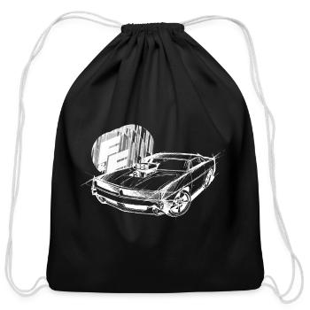 Fast and Furious Dodge Charger Dessin - Sac à cordon en coton - noir - Devant