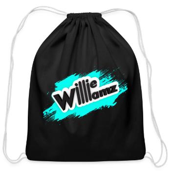 Willieamz Neon Splash Logo Tee - Cotton Drawstring Bag - black - Front