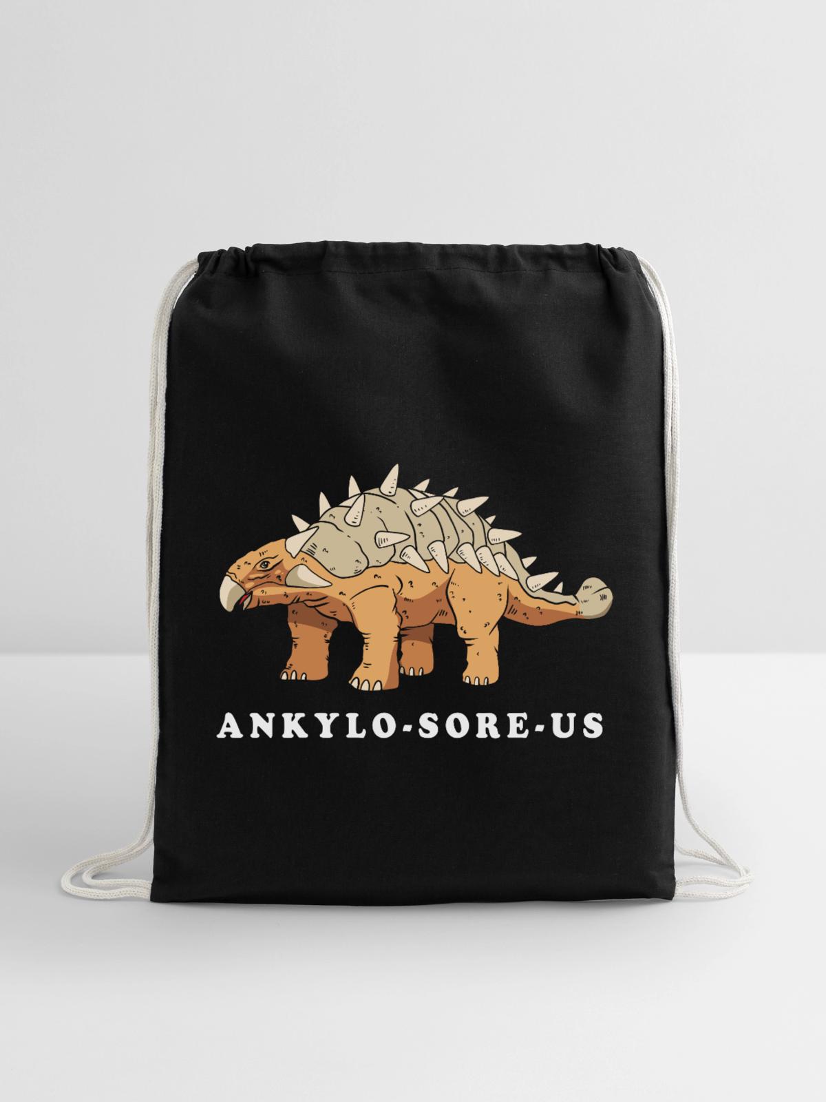 Ankylosaurus Dinosaur Prehistoric - Cotton Drawstring Bag - black - Front