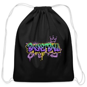 Basketball Graffiti Spray Sprayer Sports Fan - Cotton Drawstring Bag - black - Front