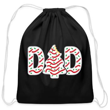 Christmas Tree Cake Dad Matching Family Party  - Cotton Drawstring Bag - black - Front