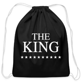 The King His Queen - Cotton Drawstring Bag - black - Front
