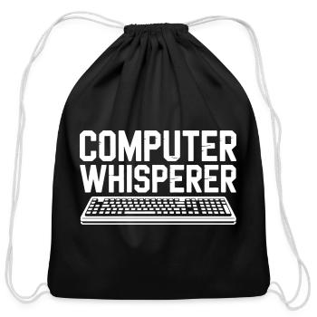 Computer Whisperer Funny Programmer Humor - Cotton Drawstring Bag - black - Front