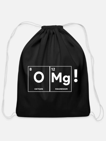 OMG - Periodic table - Cotton Drawstring Bag - black