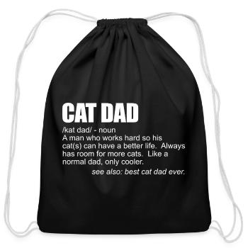 Cat Dad Definition Men's Cat Dad Best Cat Dad Ever - Cotton Drawstring Bag - black - Front
