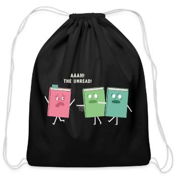 Reader Bookaholic Love Books Bookmark Funny Book - Cotton Drawstring Bag - black - Front