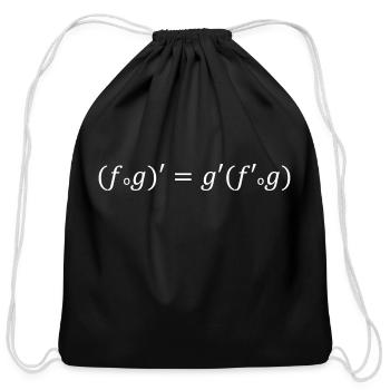 Derivative Of The Composition Of Two Functions - Cotton Drawstring Bag - black - Front