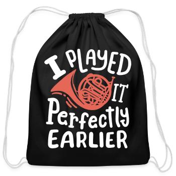 French Horn Player French Hornist - Cotton Drawstring Bag - black - Front