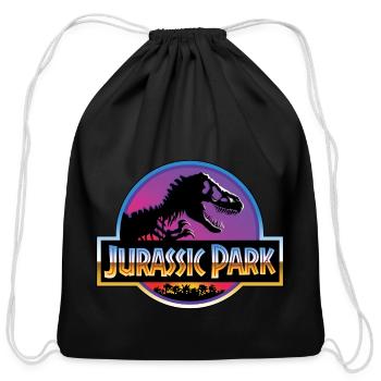 Jurassic Park Logo Purple And Blue - Cotton Drawstring Bag - black - Front