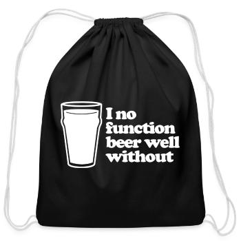 I No Function Beer Well Without - Cotton Drawstring Bag - black - Front