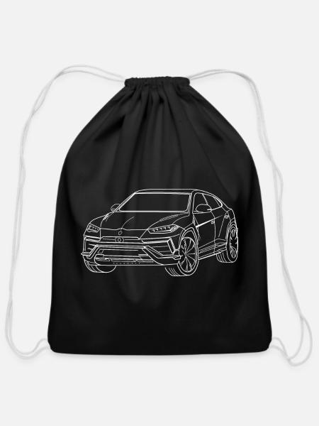 Lambo Urus - Cotton Drawstring Bag - black