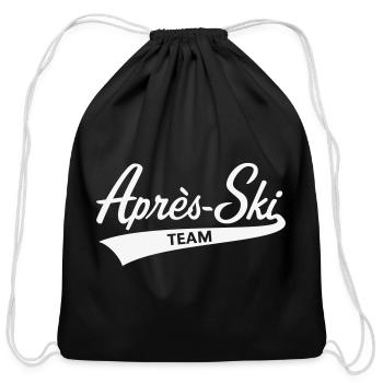 Après-Ski – Team (Lettering / Apres Ski / White) - Cotton Drawstring Bag - black - Front