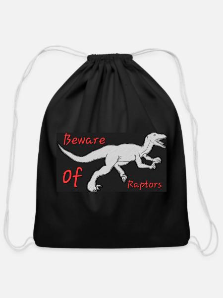 Raptors Crossing - Cotton Drawstring Bag - black