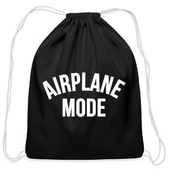 Airplane Mode - Cotton Drawstring Bag - black - Front