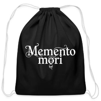 Memento Mori | Latin Stoic Philosophy Quote - Cotton Drawstring Bag - black - Front