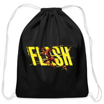 The Flash Running Yellow Logo - Cotton Drawstring Bag - black - Front