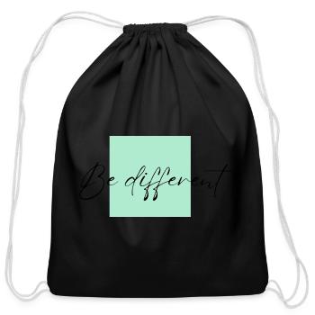 be different - Cotton Drawstring Bag - black - Front