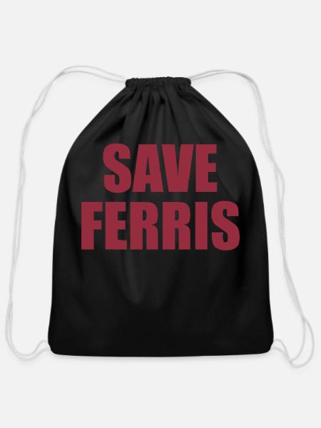 Save Ferris - Cotton Drawstring Bag - black