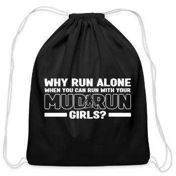 Mud Run Gift | Mud Run Sport Mud Runner - Cotton Drawstring Bag - black - Front