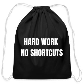 Hard Work No Shortcuts | Blue Collar Shirt - Cotton Drawstring Bag - black - Front