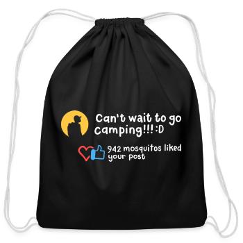 Camping Camper - Cotton Drawstring Bag - black - Front