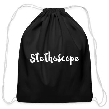 Stethoscope - Doctor - Cotton Drawstring Bag - black - Front