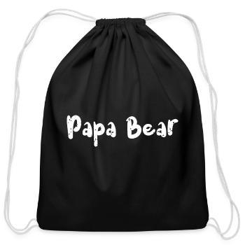 Papa Bear - Papa - Cotton Drawstring Bag - black - Front