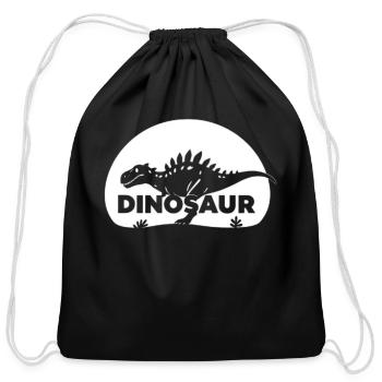 Dinosaur - Cotton Drawstring Bag - black - Front