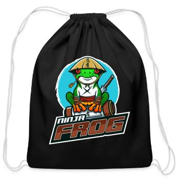 ninja frog gaming - Cotton Drawstring Bag - black - Front