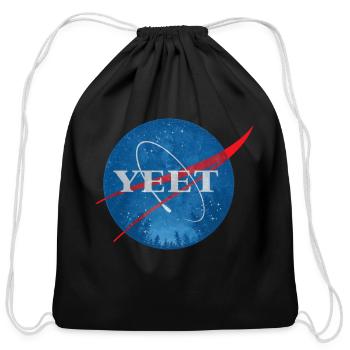 NASA (YEET) - Cotton Drawstring Bag - black - Front