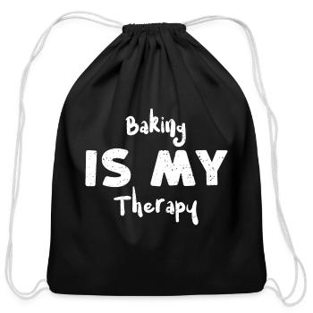 Baking Is My Therapy - Baking - Cotton Drawstring Bag - black - Front