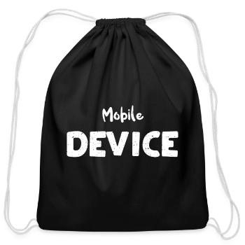Mobile Device - Bicycle - Cotton Drawstring Bag - black - Front