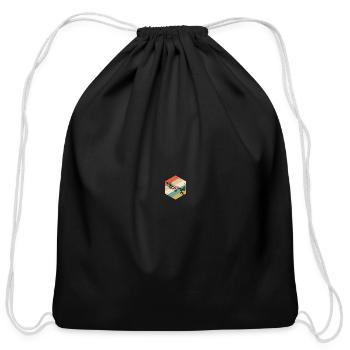 Trumpet With Flowers Retro Background Trumpet - Cotton Drawstring Bag - black - Front