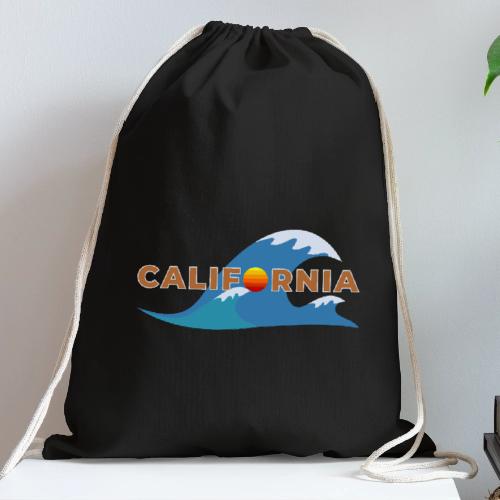 Blue Wave California - Cotton Drawstring Bag